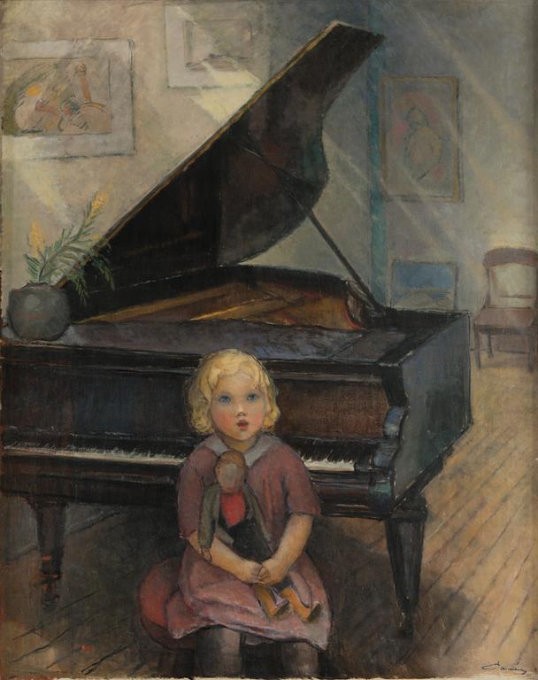 Alvar Cawén, The girl and the grand paino.