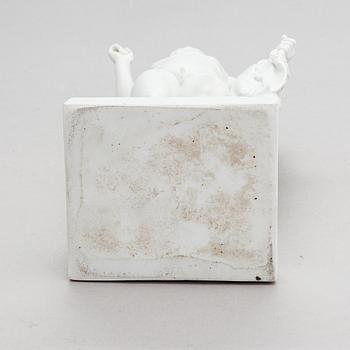 Bertel Thorvaldsen, after. A porcelain sculpture, "Jason with the Golden Fleece", Bing & Gröndahl, Denmark.