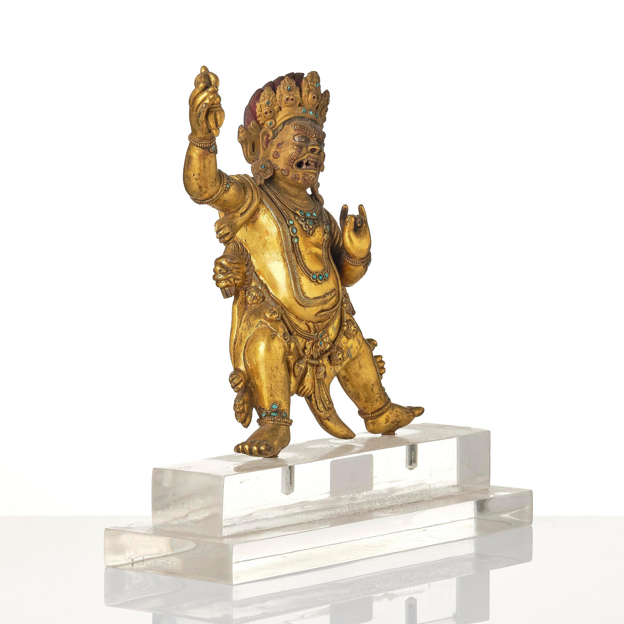 A Sinotibetan gilt bronze figure of Vajrapani, 20th century.