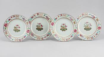 TALLRIKAR, 4 st, porslin, Kina, 1700-tal.