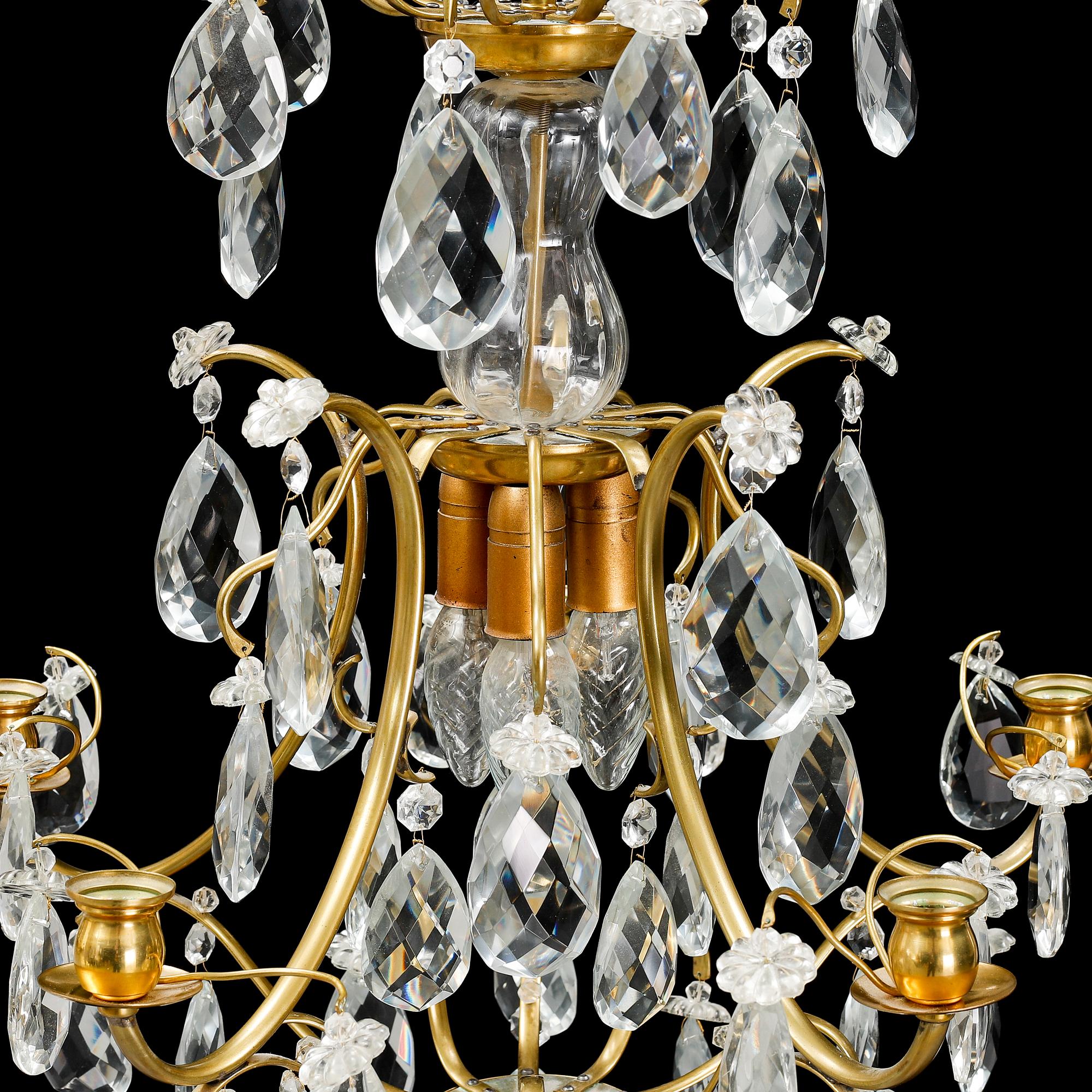 A second half of the 20th century baroque style chandeleir.