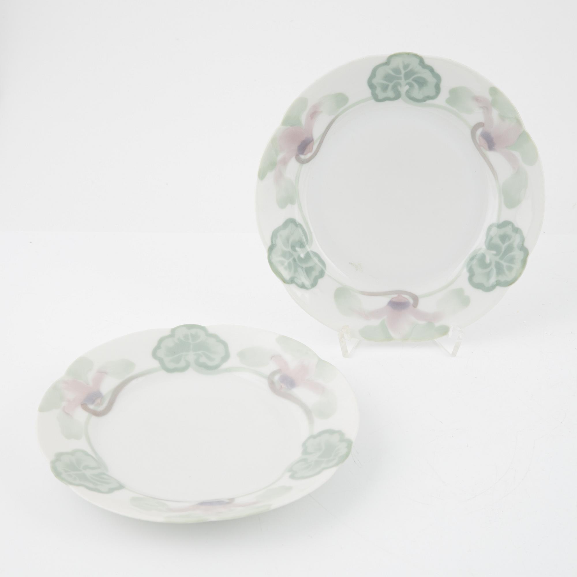 Alf Wallander, 6 + 3 small plates, Art Nouveau, early 20th century.