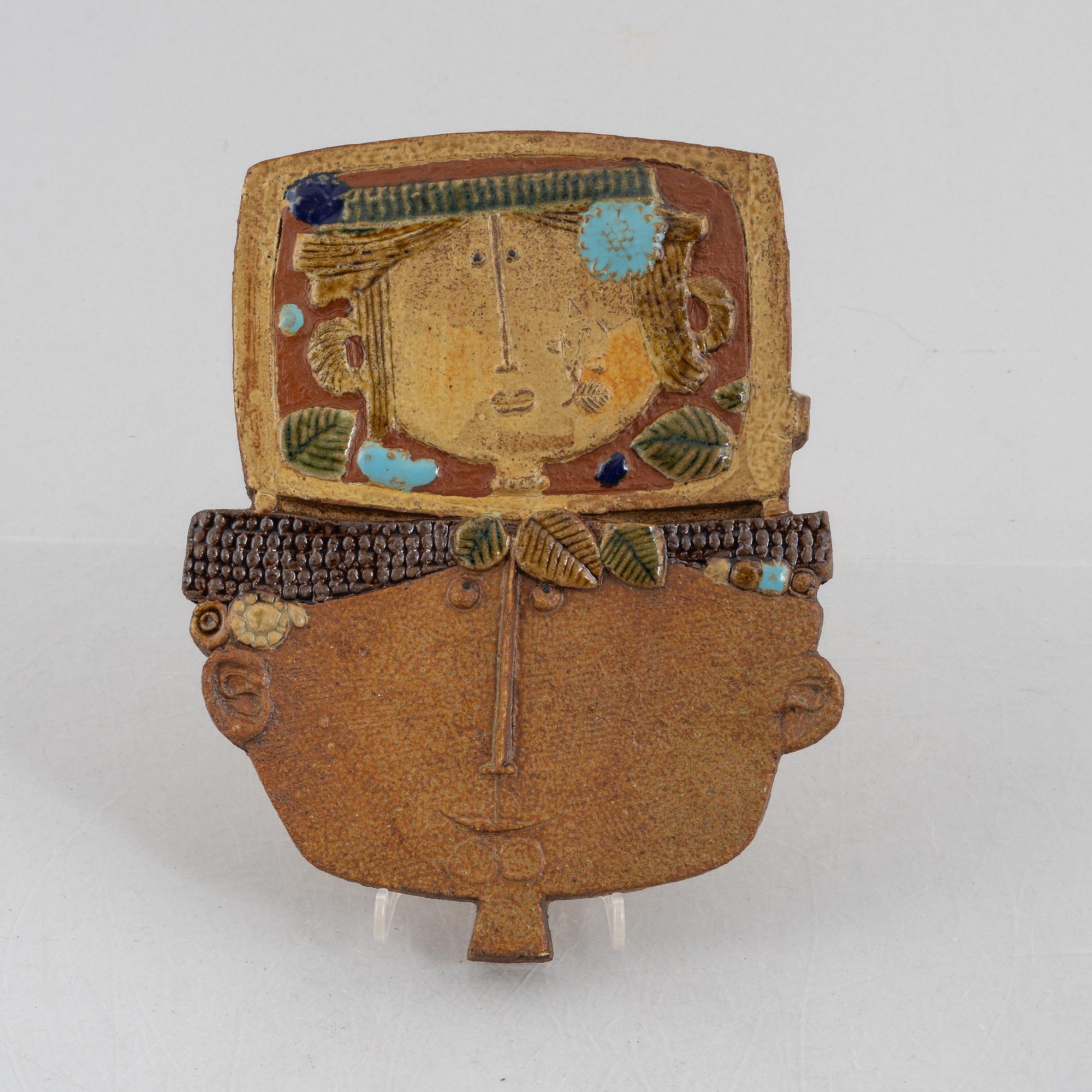 Stig Lindberg, väggplakett, "Luma-TV", Gustavsberg, 1963.