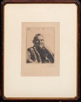 Anders Zorn, a signed etching from 1911.