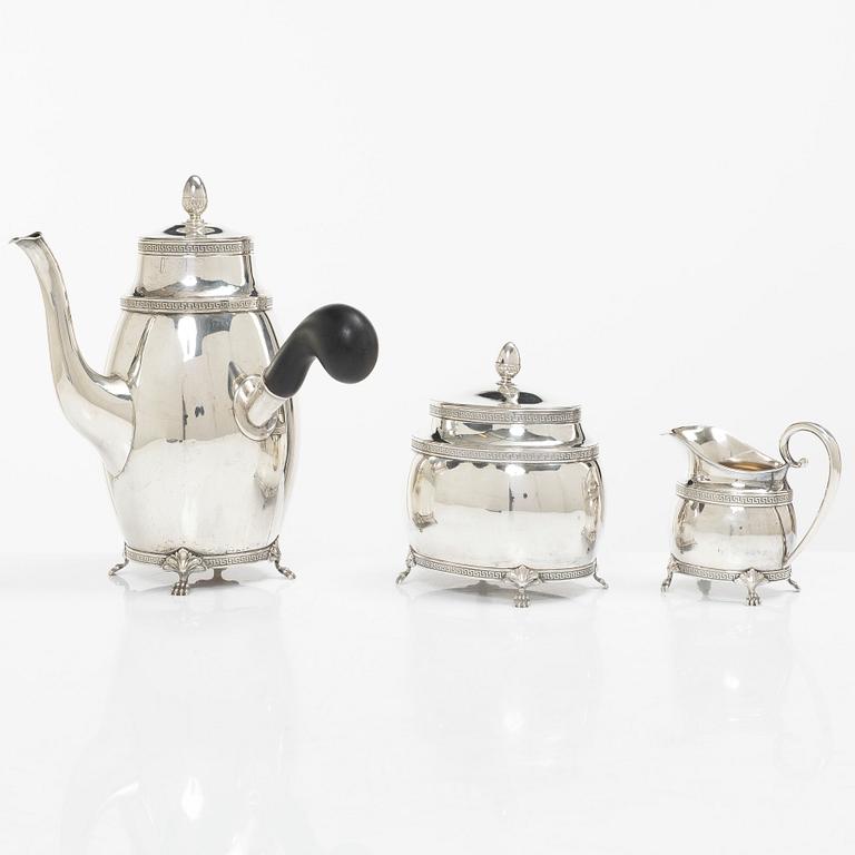 Berndt Erlandsson, a three-piece Empire style silver coffee service, Kristianstad, 1917.