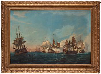 Albert Berg, tillskriven, Ölands strid vid Orford Ness 28 juli 1704.