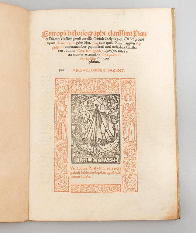 BOOK, Eutropius’ Roman History, 1512.