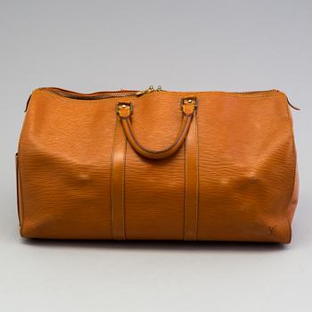 KEEPALL 50 EPI LEATHER TRAVEL BAG.