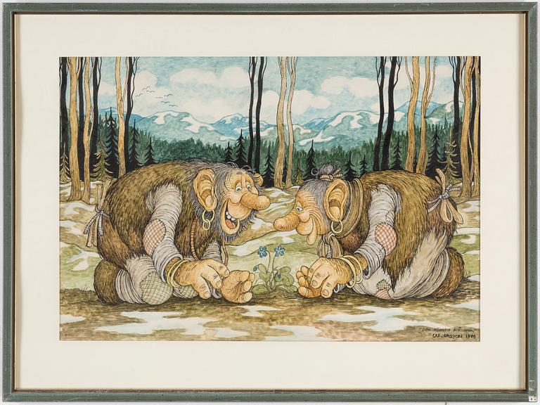 ULF LARSSON, akvarell/tusch, signerad och daterad 1976.