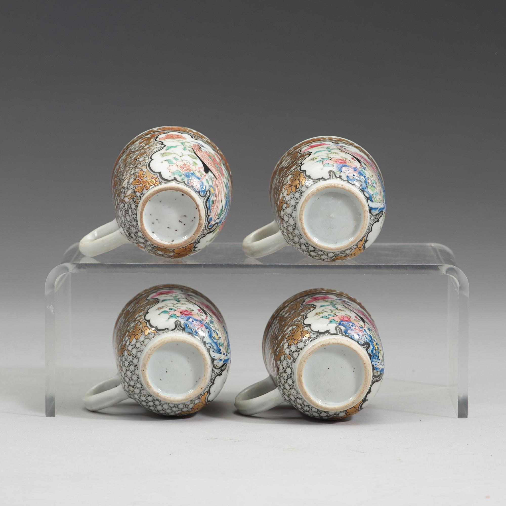 A Chinese export porcelain part tea service, Qing dynasty, Yongzheng (1723-1735).
