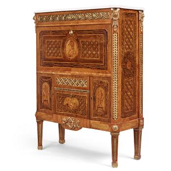 23. A Gustavian marquetry and ormolu-mounted  secretaire by Gottlieb Iwersson ca 1781 (master in Stockholm 1778-1813)..