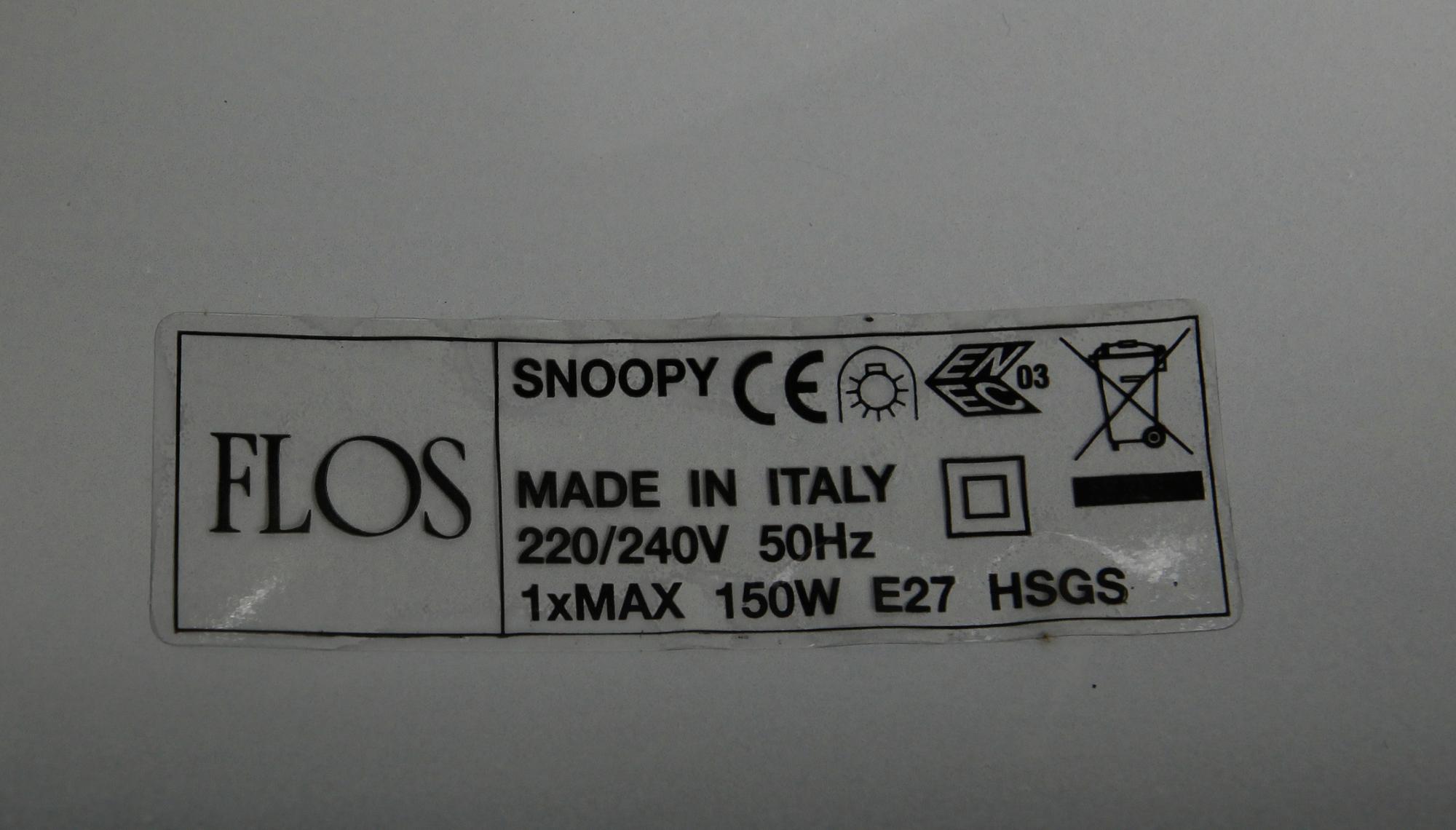 BORDSLAMPA, "Snoopy", Achille Castiglioni, Flos, 2000-tal.