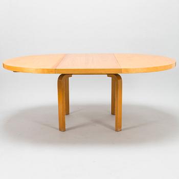 ALVAR AALTO, A 1950s dinner table with eight chairs, O.Y. Huonekalu- ja Rakennustyötehdas A.B., Finland.