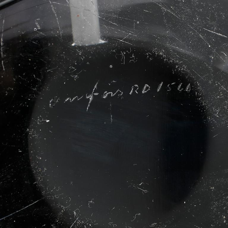 BORDSLAMPOR, ett par, glas. Carl Fagerlund för Orrefors, 1960-tal.