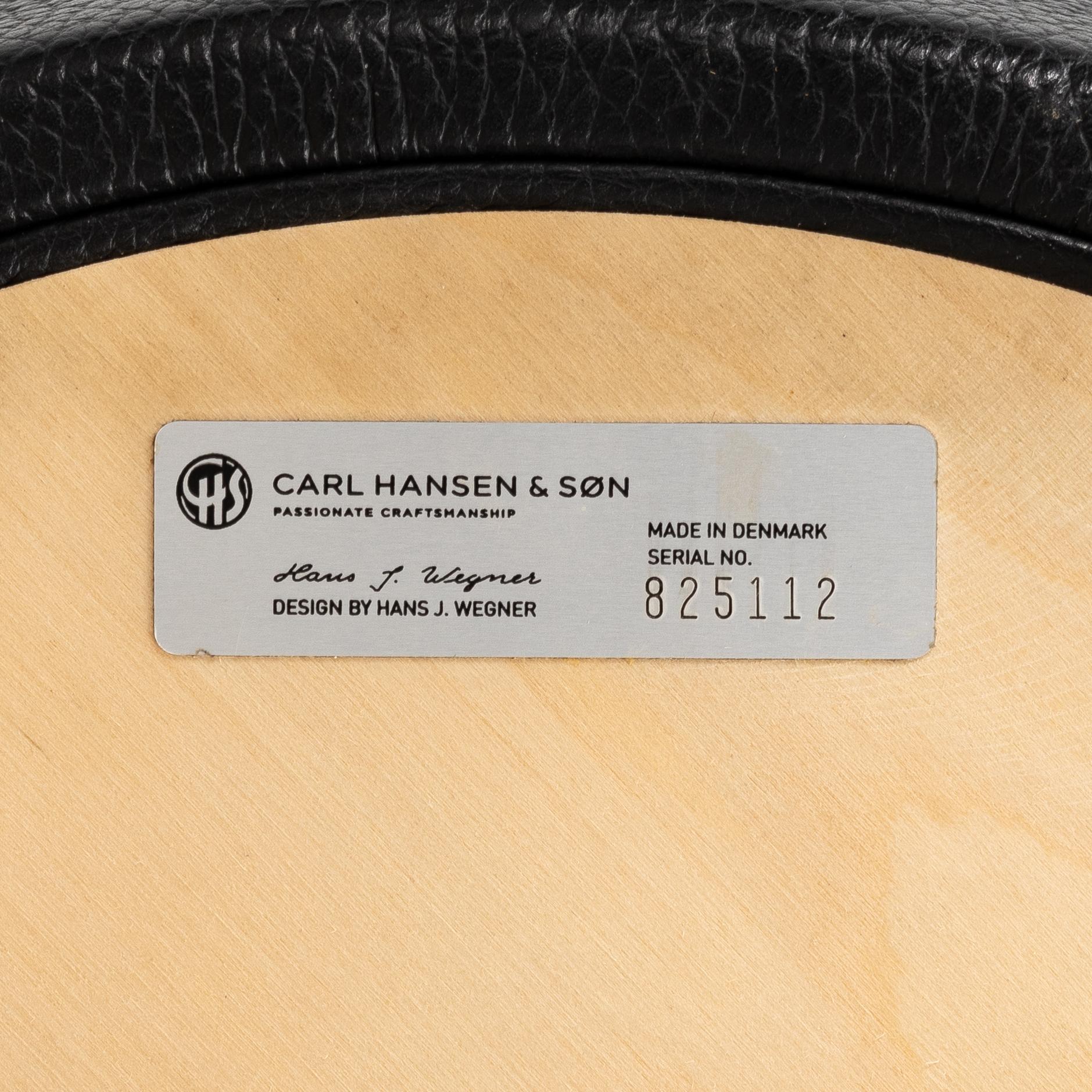 Hans J Wegner, bar stools, a pair, Carl Hansen & Son. CH 56.