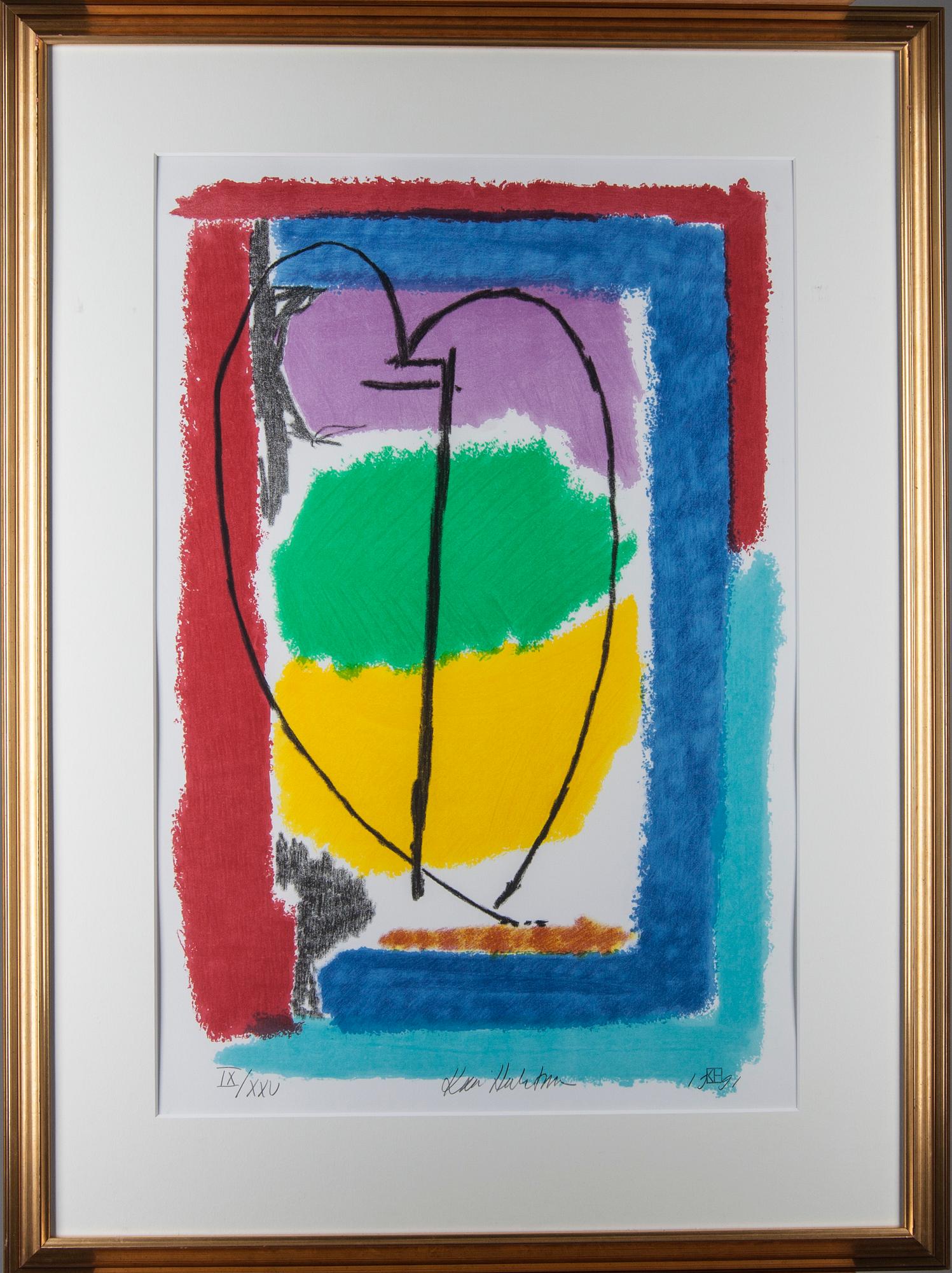 KARI HUHTAMO, litografi, signerad och daterad IX/XXV, 1991.