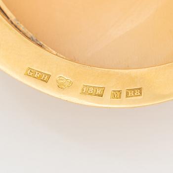 Camébrosch/hänge,  18K guld och snäckskalscamé.