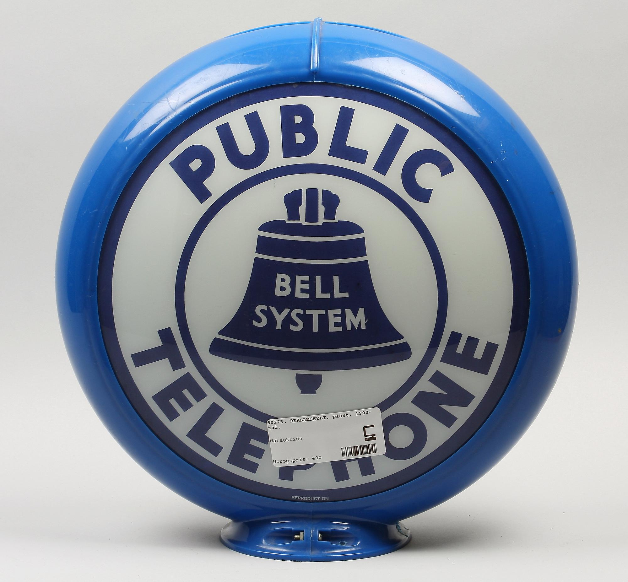 REKLAMSKYLT, plast, 1900-tal.