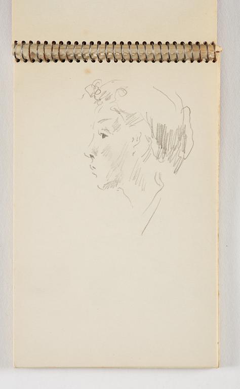 Lotte Laserstein, 10 små skissblock med teckningar.