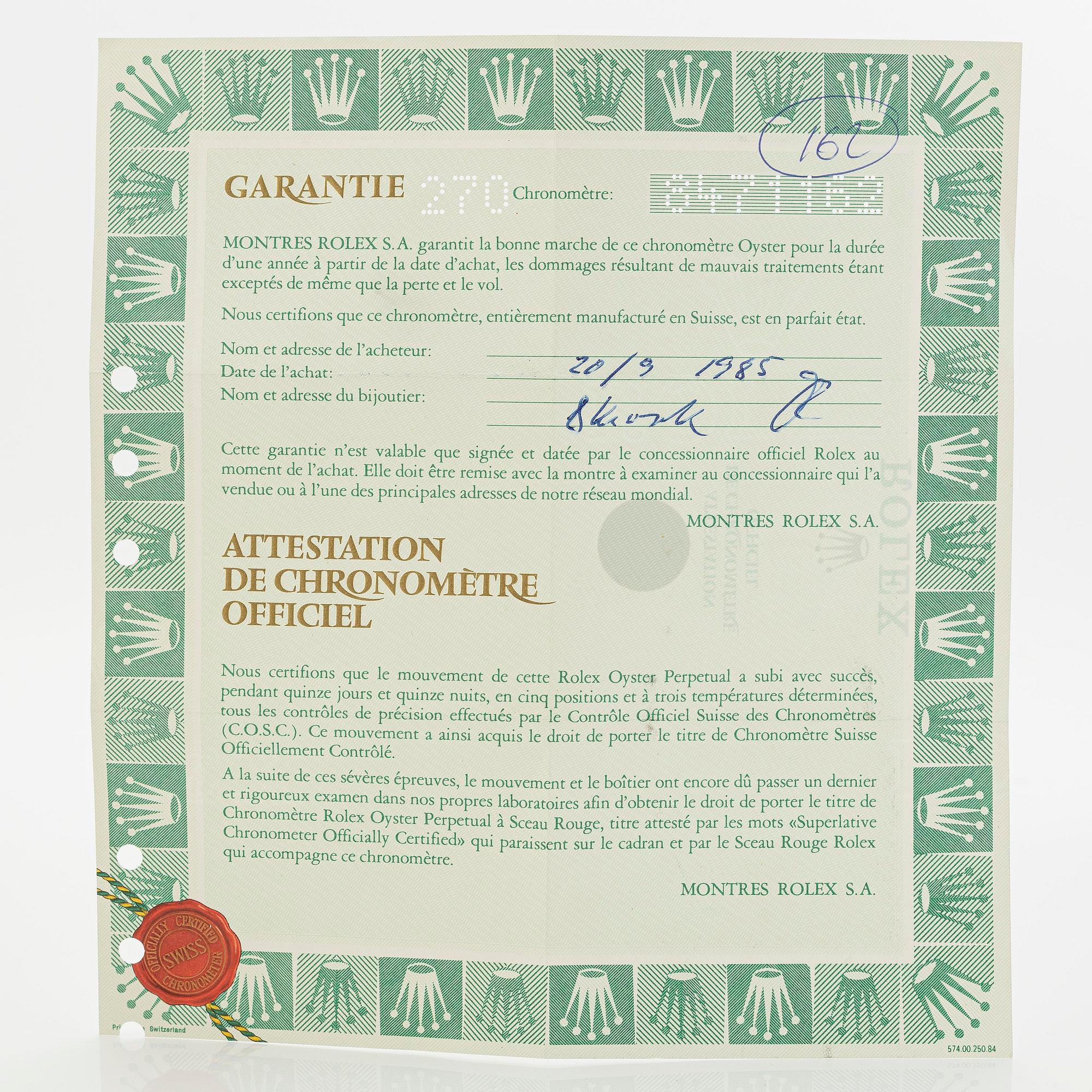 Rolex, Day-Date, ca 1985.