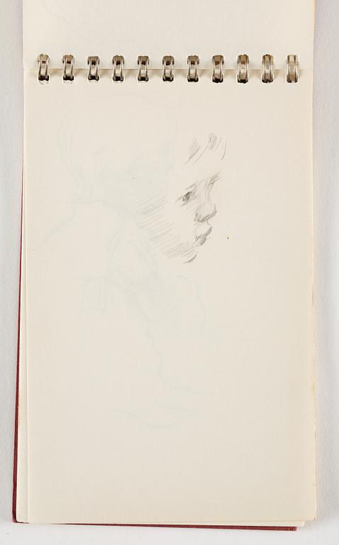 Lotte Laserstein, 10 små skissblock med teckningar.