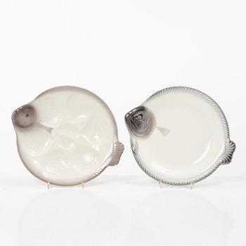 Fiskservis, 33 delar, flintgods, Waechtersbach, Tyskland, 1900-talets första hälft.