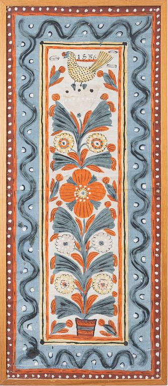Decorative wall painting, known as “tuppamålning”, Småland, dated 1836.