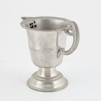 A pewter water-jug, mark of Henning Gustaf Pschorn, Stockholm 1731.