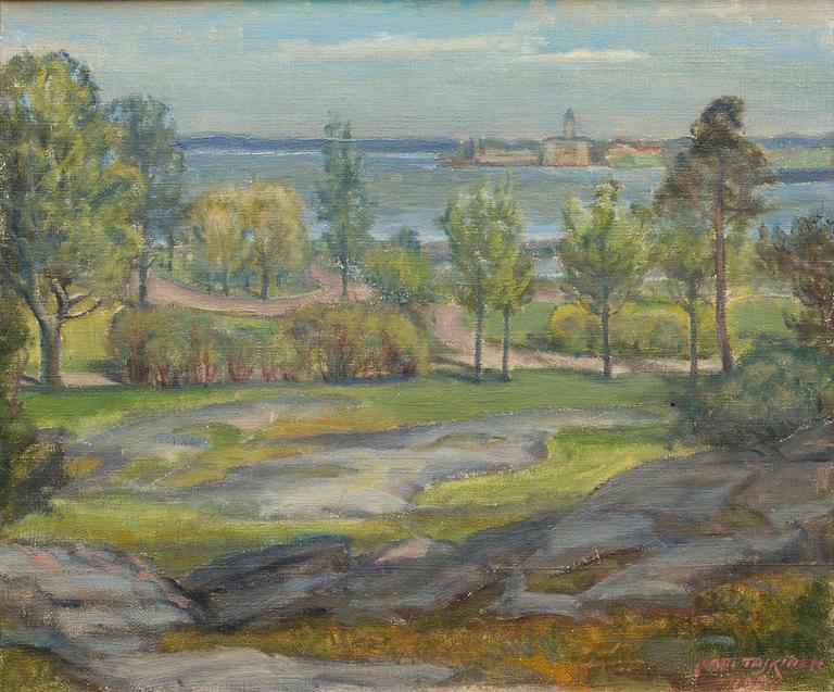 MATTI TASKINEN, öljy kankaalle, signeerattu ja päivätty 1958.