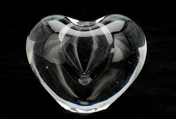 GLASSKULPTUR, "Hjärta", signerad Timo Sarpaneva, Iittala -55.