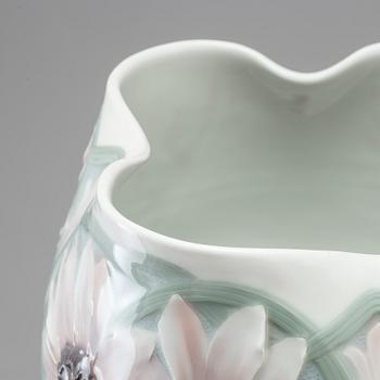 A Karl& Waldemar Lindström Art Nouveau porcelain floor vase, Rörstrand, early 20th century.