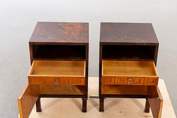 A pair of 1930/40:s Axel Larsson for SMF (Svenska Möbel Fabrikerna) Bodafors night stands.