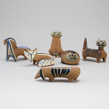 6 figurines by Lisa Larson for Gustavsberg 1956-1978.