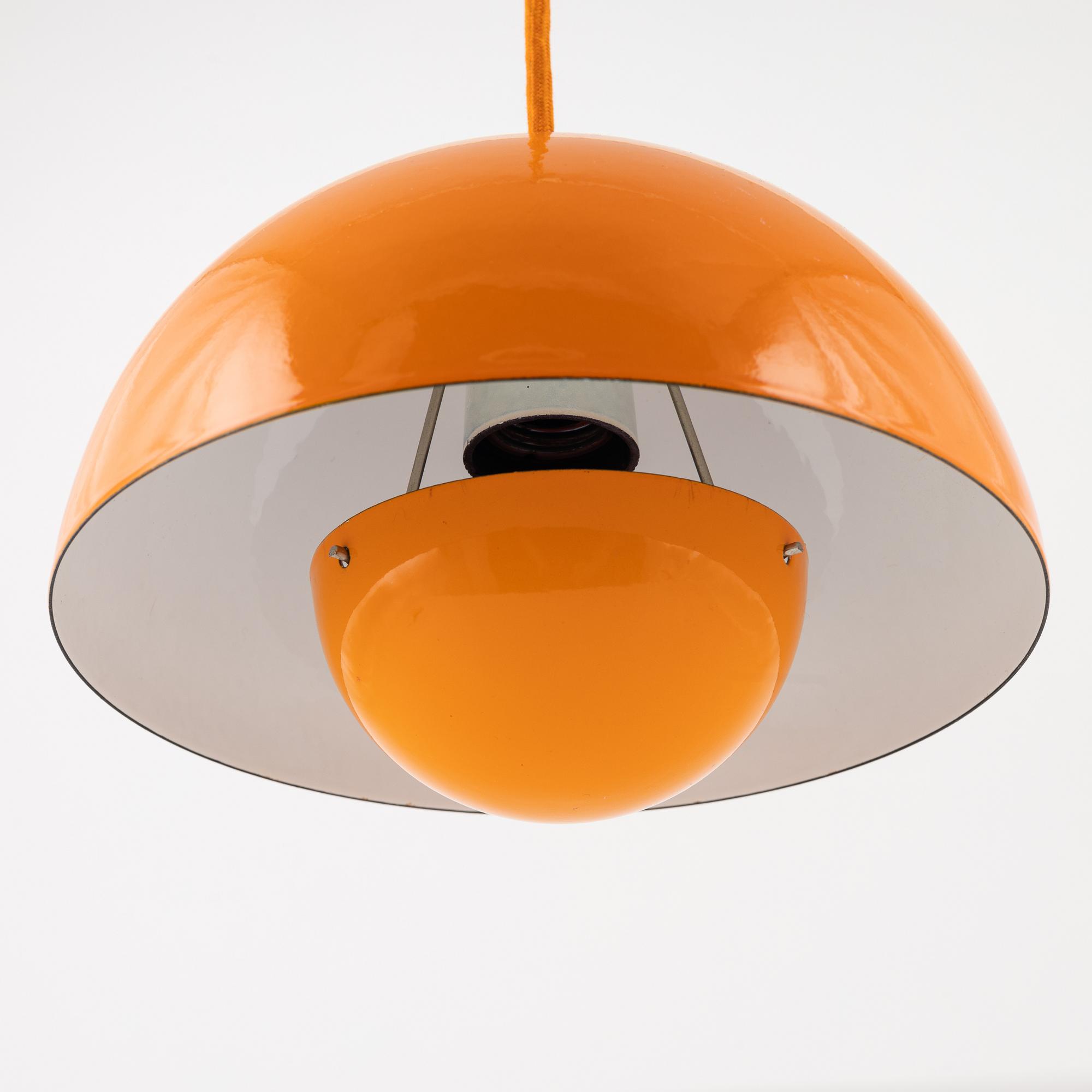 Verner Panton, a 'Flower pot' ceiling lamp, Louis Poulsen, Denmark, 1970's.