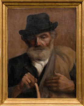 oil on canvas laid on panel, signed.
