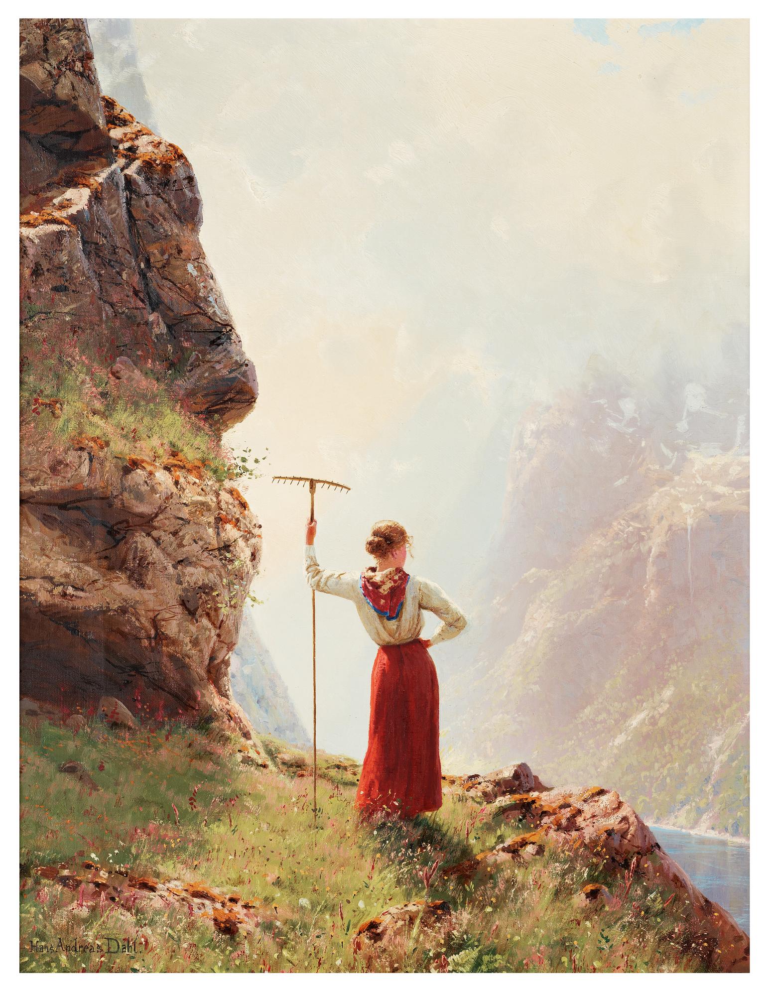 Hans Andreas Dahl, Flicka i fjordlandskap.
