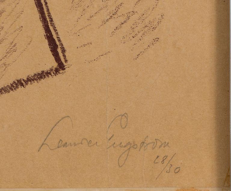 LEANDER ENGSTRÖM, färglitografi, signerad. Numrerat 28/30.
