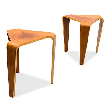 274. MARKE NISKALA-LUOSTARINEN, a pair of mid 20th century 'Tabouret' stools for Oy Stockmann Ab, Keravan puusepäntehdas.