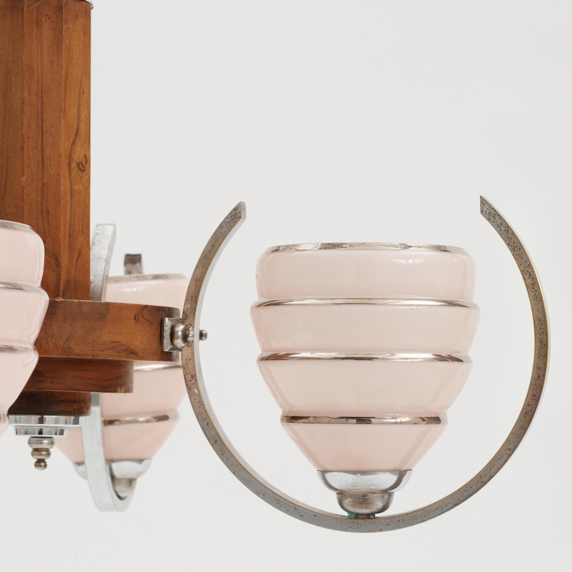 TAKLAMPA, Art Deco, 1930/40-tal. H 70.