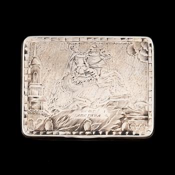SNUSDOSA, silver med niello, Ryssland, Dimitri Kolesnikov Moskva 1822.