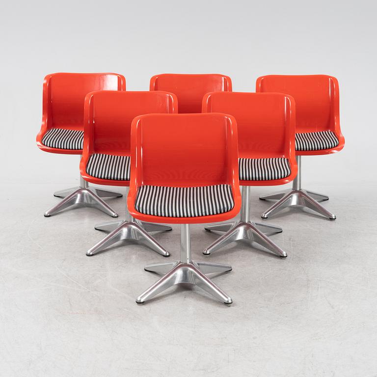 A set of six swivel chairs by Yrjö Kukkapuro for Haimi.