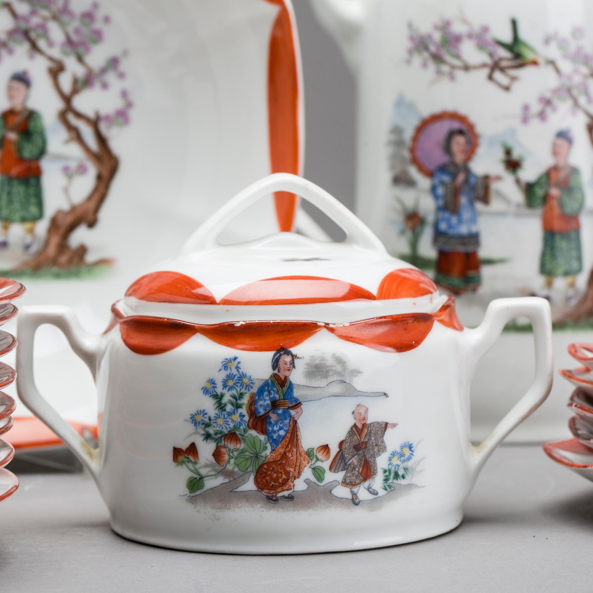 KAFFESERVIS, 21 delar, porslin ALP Lidköping.