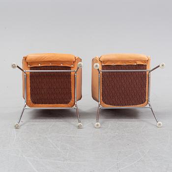 Six leather armchairs, 'Mirja', by Bruno Mathsson for Dux.