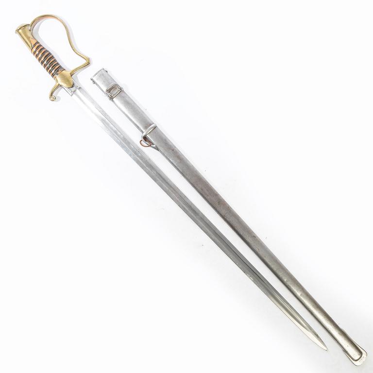 Sabel, svensk, m/1889 för artilleriet, med balja,.