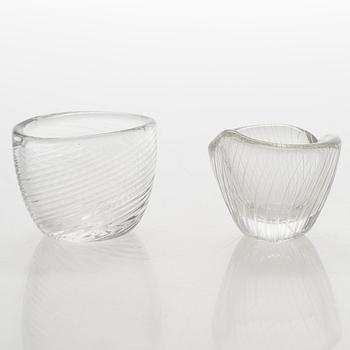 Tapio Wirkkala, konstglas, 5 st, 1950-tal, signerade Tapio Wirkkala - Iittala.