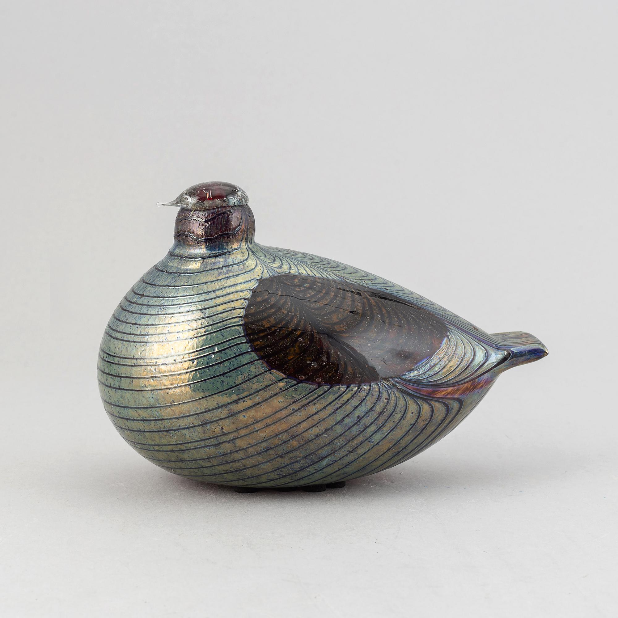 Oiva Toikka, glasskulptur, fågel, Nuutajärvi - Notsjö, signerad.