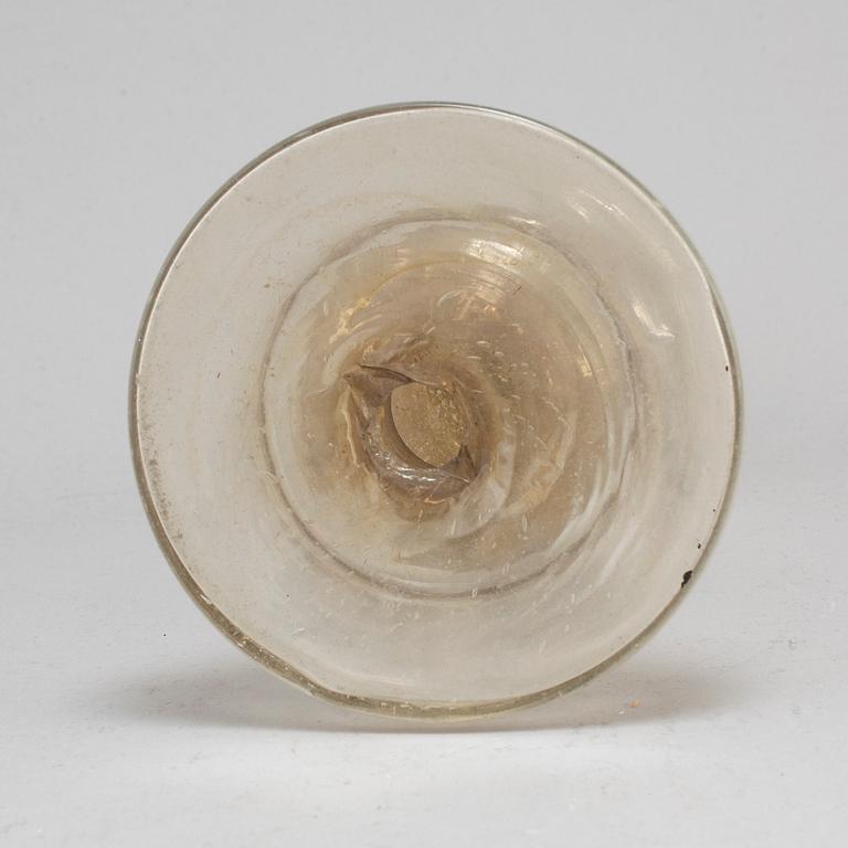 A 19th century glass candlestick.