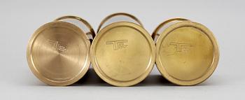 LJUSSTAKAR, 3 st, mässing, Staffan Englesson, 1900-talet andra hälft.