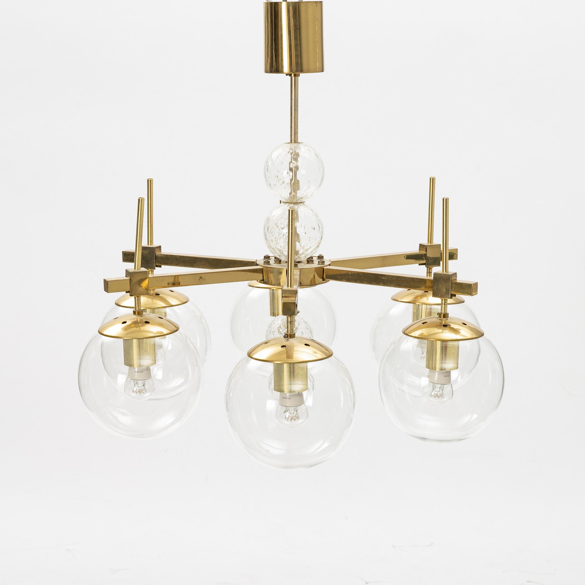 Kamenický Senov chandelier, a celing light, Czech Republic, second half of the 20th Century.