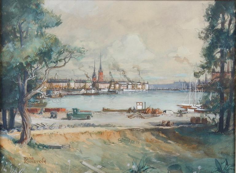ROCKSTRÖM, RUNE. Gouache. Sign.